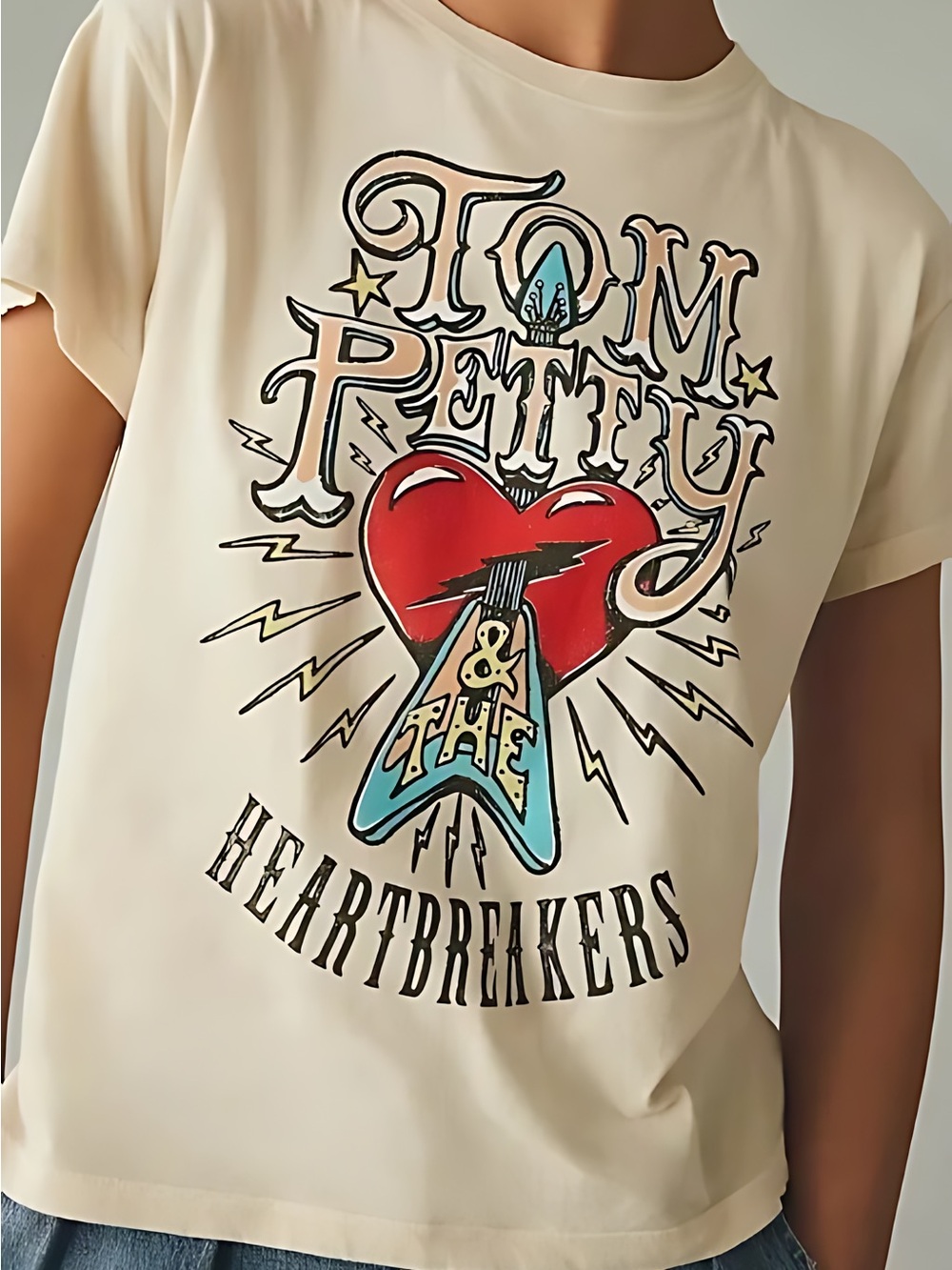 Unknown Brand Cream Graphic Short Sleeve Tee - I'm Pretty Heartbreakers